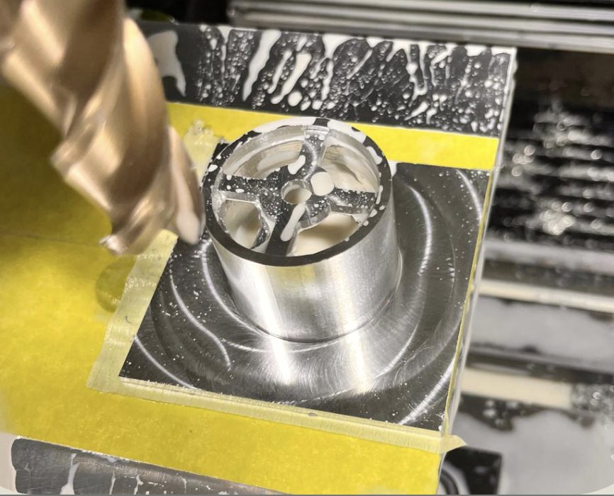 Base being CNC milled